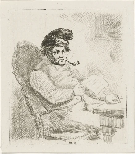 Pijproker by David van der Kellen, print, 1814-1859