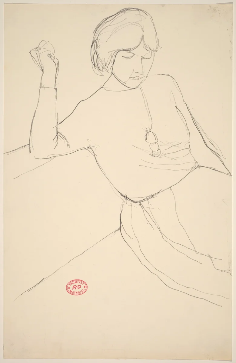 Untitled [woman with short hair on a sofa] by Richard Diebenkorn, drawing, 1955-1967