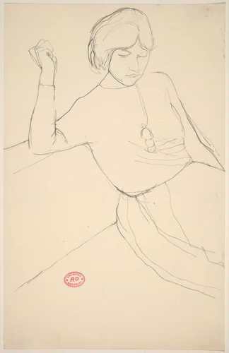 Untitled [woman with short hair on a sofa] by Richard Diebenkorn, drawing, 1955-1967