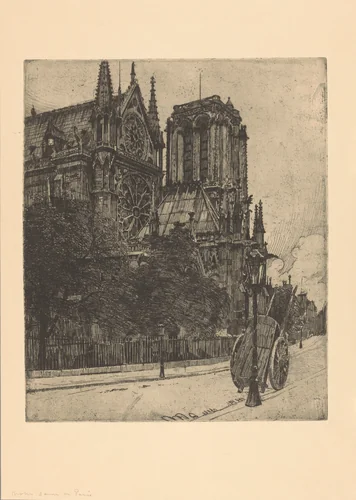 Notre-Dame van Parijs by Martin Monnickendam, print, 1896