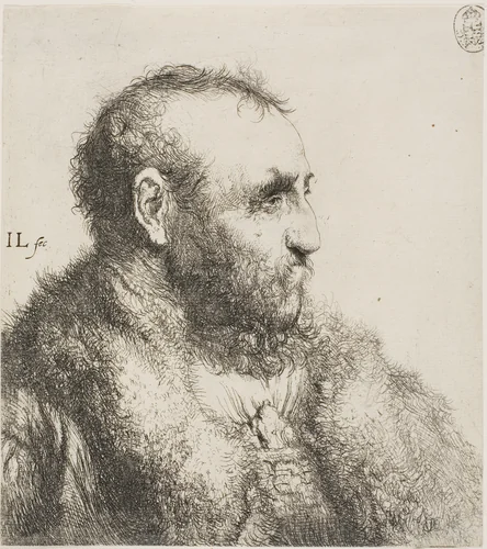 Bust of an Old Man by Jan Lievens, print, 1635-1644