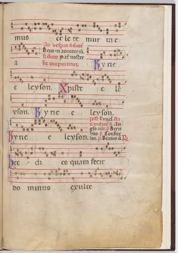 Leaf 5 from an antiphonal fragment by Italian 13th Century, drawing, 1270-1280