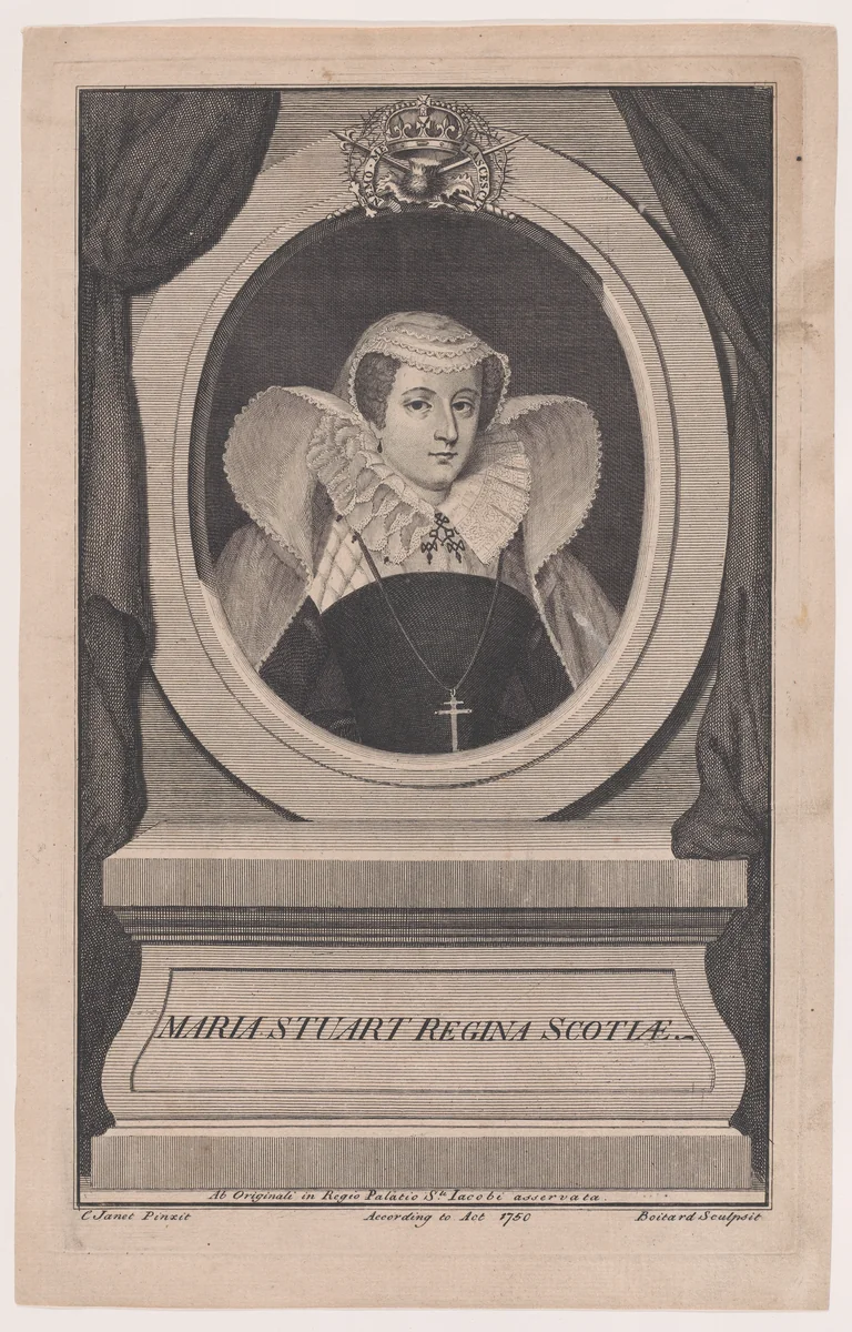 Maria Stuart Regina Scotiae by Louis Pierre Boitard, print, 1750
