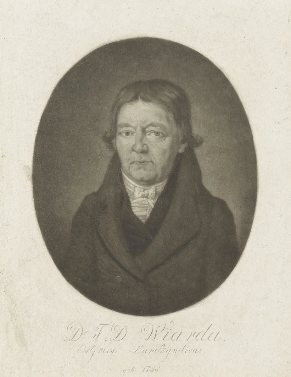 Portret van Tileman Dothias Wiarda by Frederik Christiaan Bierweiler, print, 1818