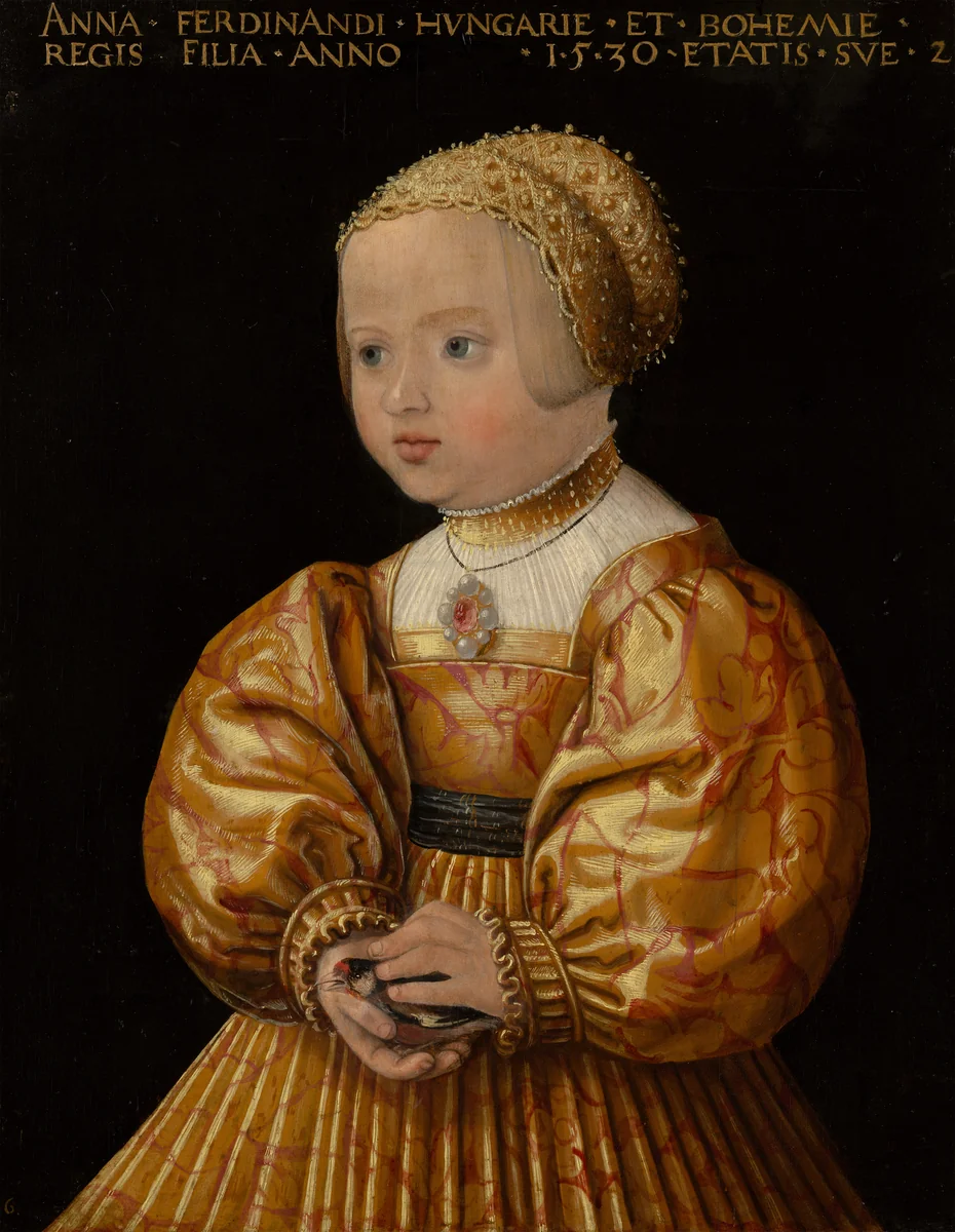 Portrait of Anna of Austria (1528-1590), Aged Two by Jacob Seisenegger, painting, 1530