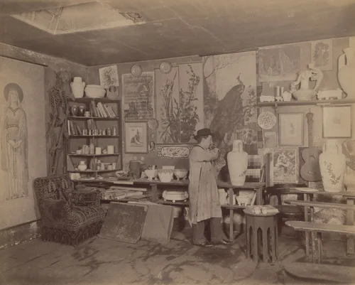 Intérieur d'un céramiste. Rue St. Jacques by Eugène Atget, photograph, 1910