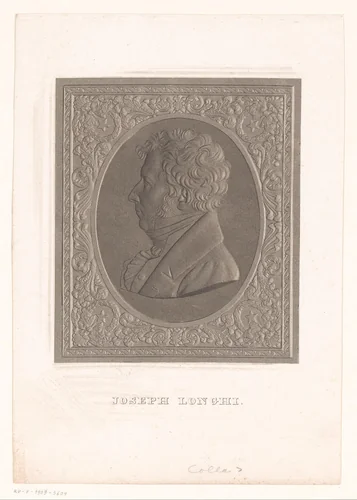 Medaille met portret van Joseph Longhi by anonymous, print, 1804-1859