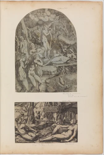 Nymphs Bathing by Georges Reverdy, print, 1520-1560