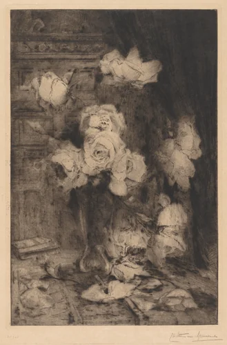 Study of Roses by Charles Nicolas Storm van 's-Gravesande, print