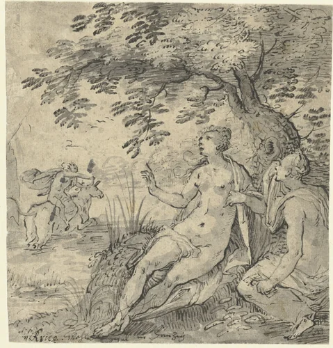 De roof van Europa by Hans Krieg, drawing, 1600-1647