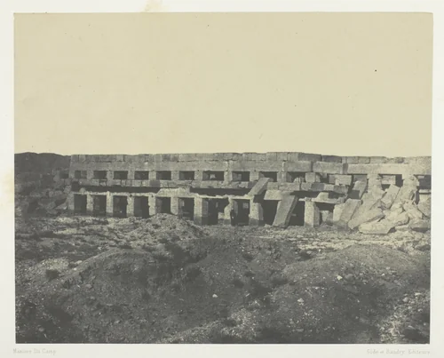 Palais de Karnak, Appartements Privés du Palais, Promenoir de Tôthmès III; Thèbes, plate 45 from the album "Egypte, Nubie, Palestine et Syrie" (1852) by Maxime Du Camp, photograph, 1849-1851