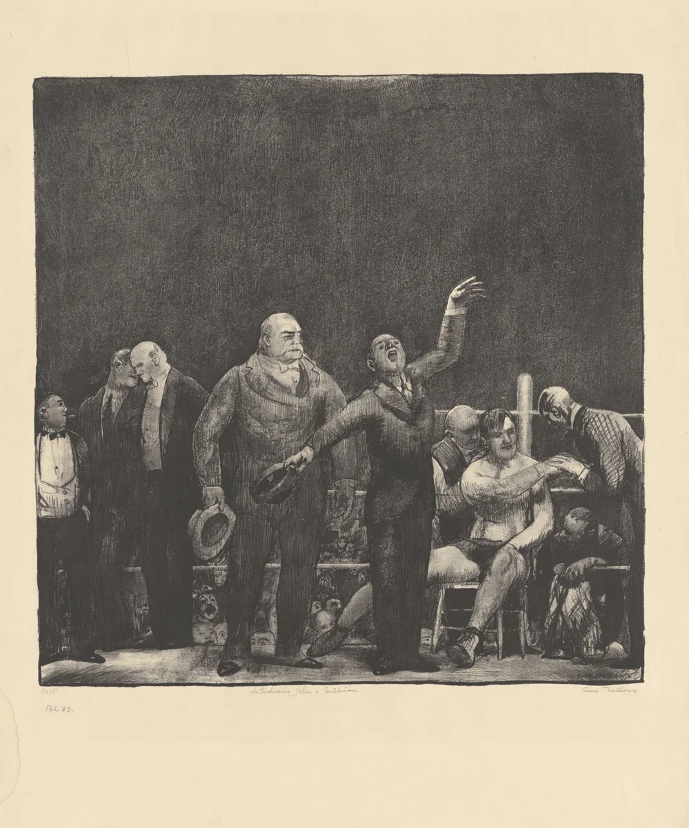 Introducing John L. Sullivan by George Bellows, print, 1916