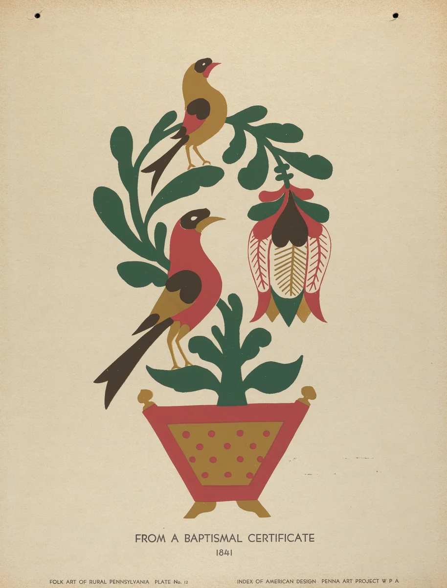 Plate 12: From Portfolio "Folk Art of Rural Pennsylvania" by American 20th Century, index of american design, 1939