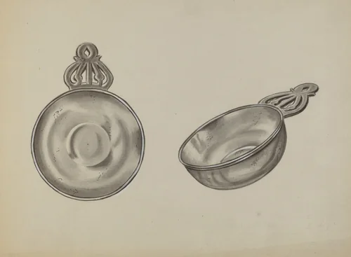 Pewter Porringer by Fred Peterson, index of american design, 1936