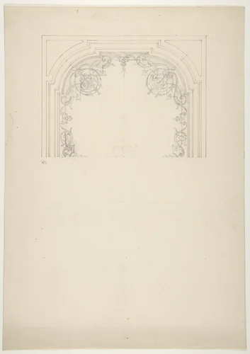 Design for the decoration of a ceiling by Jules-Edmond-Charles Lachaise, drawing, 1830-1897