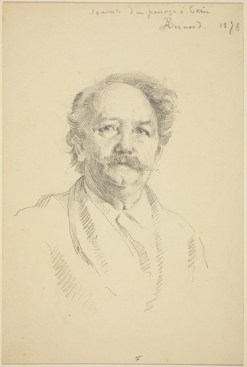 Portrait of a Man (Souvenir d'un Passage à Paris) by Albert Besnard, drawing, 1878