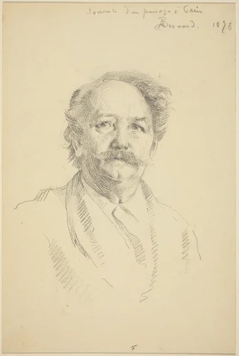 Portrait of a Man (Souvenir d'un Passage à Paris) by Albert Besnard, drawing, 1878