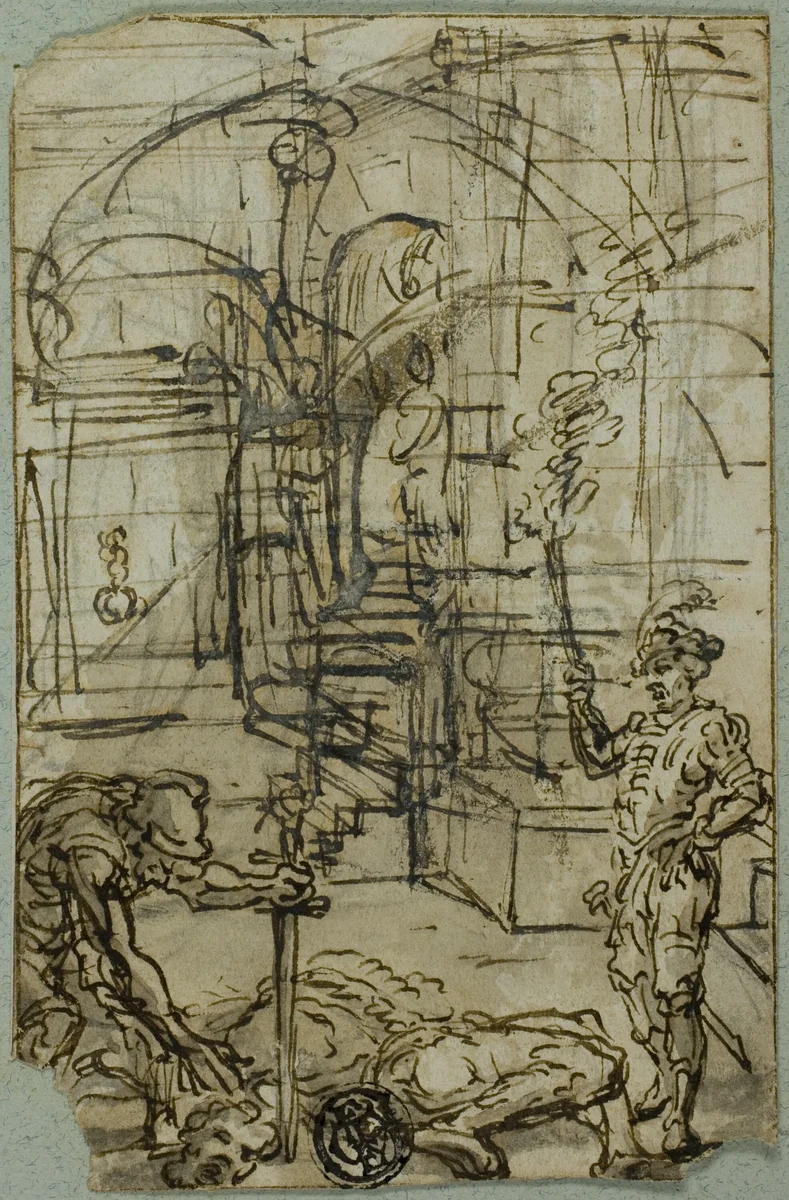 Beheading of Saint John the Baptist by Salvator Rosa, drawing, 1636-1673