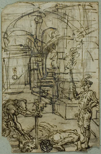 Beheading of Saint John the Baptist by Salvator Rosa, drawing, 1636-1673