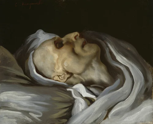 Théodore Géricault on His Deathbed by Charles Emile Callande de Champmartin, painting, 1824