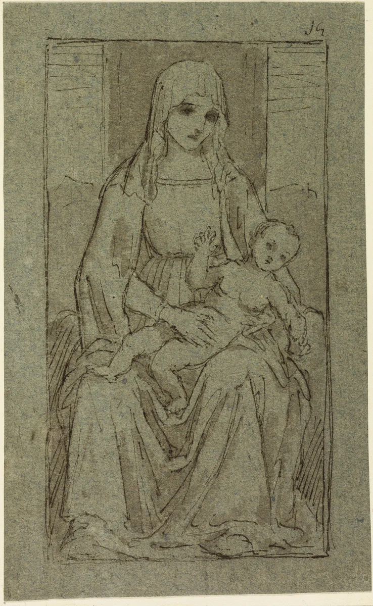Virgin and Child by Giovanni Bellini, drawing, 1500-1599