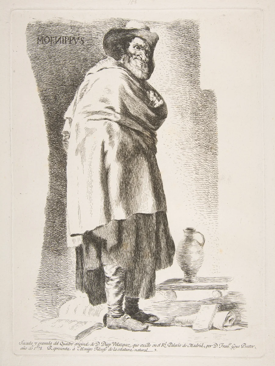 Menippus, after Velázquez by Goya, print, 1778