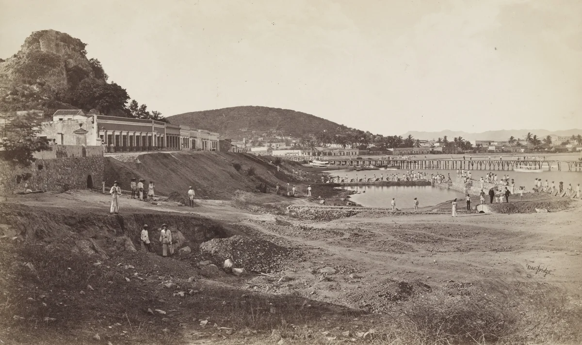 Wharf, Mazatlan by Eadweard Muybridge, photograph, 1875