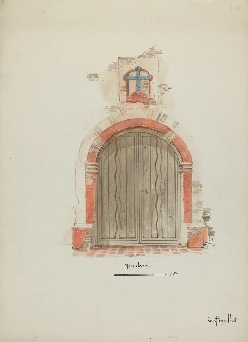Doorway, Main Entrance to Mission by Geoffrey Holt, index of american design, 1937