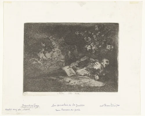 Niets, het zal blijken by Francisco de Goya, print, 1810-1820