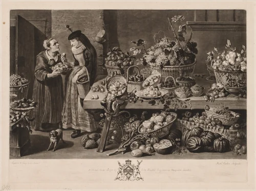 The Four Markets: The Fruit Market by Richard Earlom, print, 1775