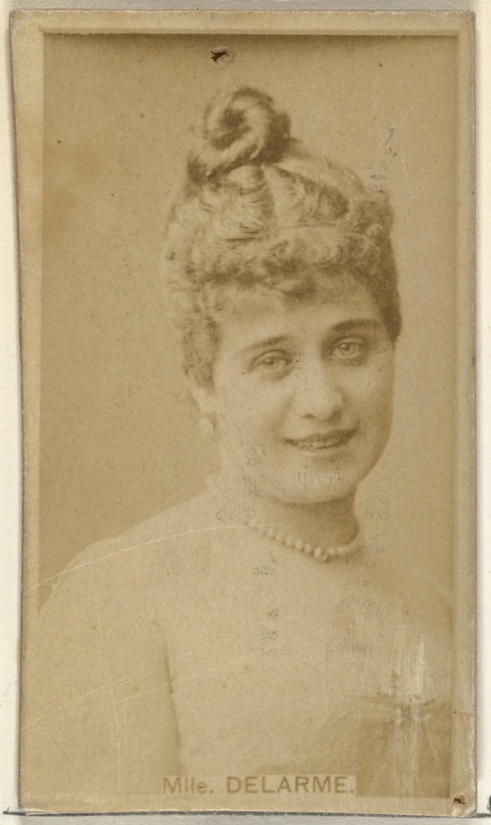 Mlle. Delarme, from the Actors and Actresses series (N145-8) issued by Duke Sons & Co. to promote Duke Cigarettes by W. Duke, Sons & Co., photograph, 1890-1895