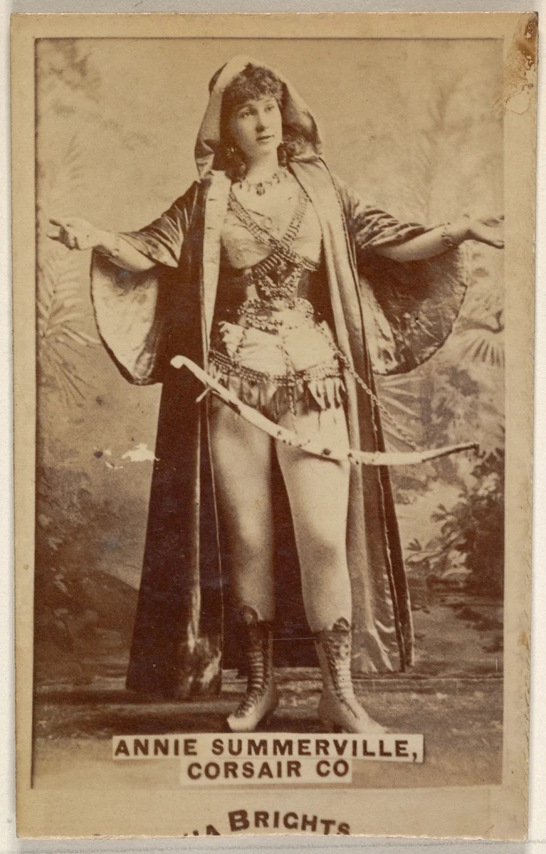 Annie Summerville, Corsair Co., from the Actors and Actresses series (N45, Type 6) for Virginia Brights Cigarettes by Allen & Ginter, photograph, 1885-1891
