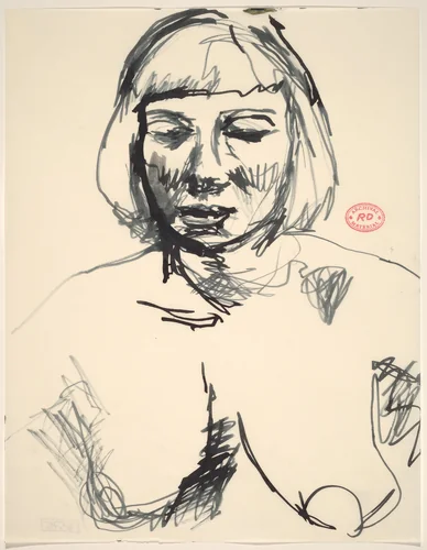 Untitled [bust of a female model] by Richard Diebenkorn, drawing, 1955-1967