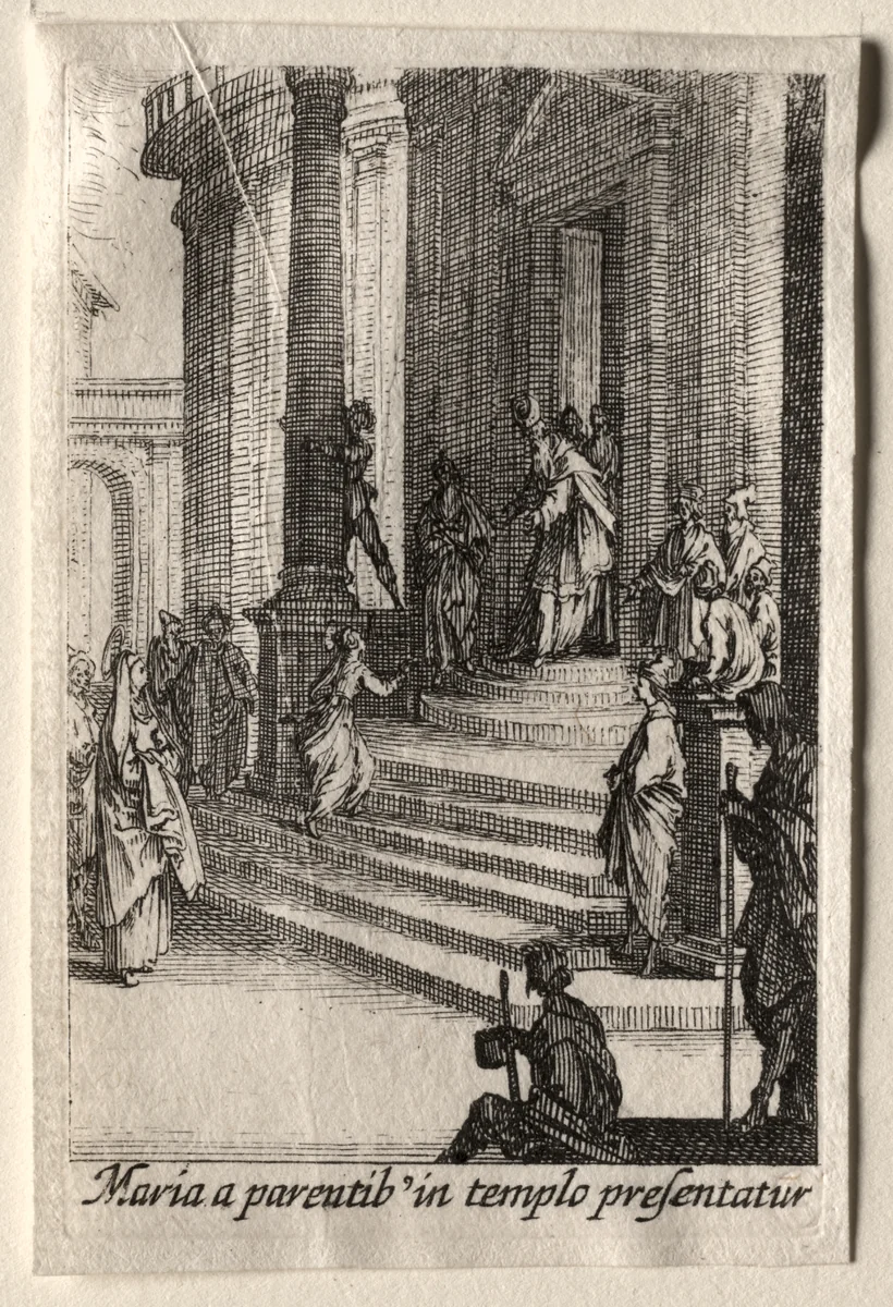 The Life of the Virgin: The Presentation of the Virgin in the Temple by Jacques Callot, print, 1629-1639