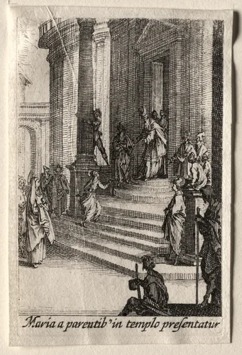 The Life of the Virgin: The Presentation of the Virgin in the Temple by Jacques Callot, print, 1629-1639