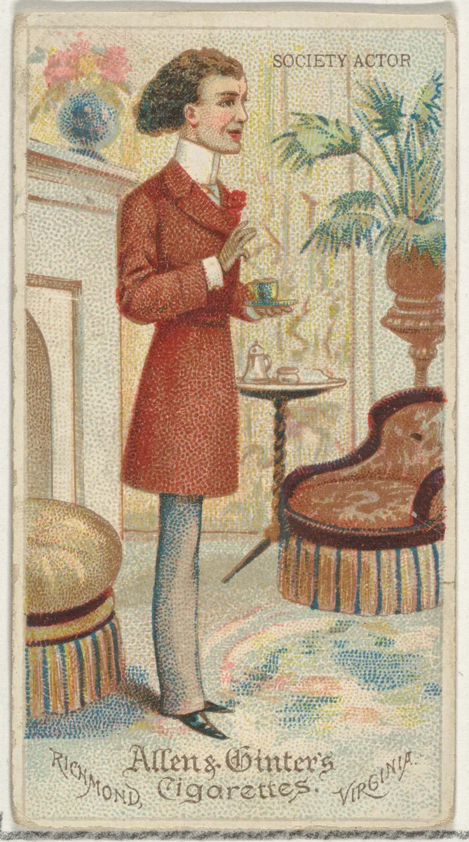 Society Actor, from World's Dudes series (N31) for Allen & Ginter Cigarettes by Allen & Ginter, print, 1888