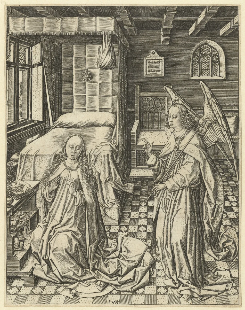 De verkondiging aan Maria by Unknown, print, 1475-1500