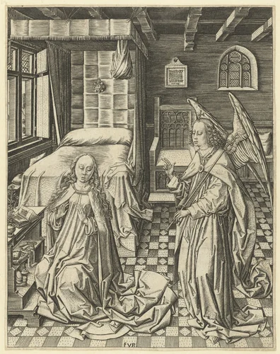 De verkondiging aan Maria by Unknown, print, 1475-1500