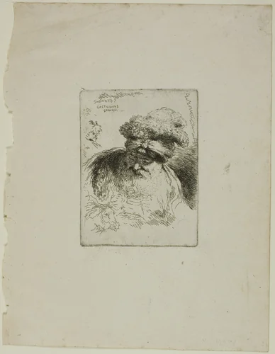 Old Man with a Turban by Giovanni Benedetto Castiglione, print, 1636-1670