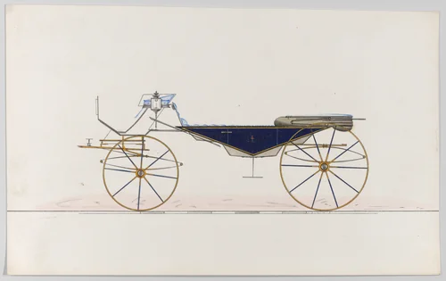 Design for Vis-à-vis "Sociable" (unnumbered) by Brewster & Co., drawing, 1865-1875