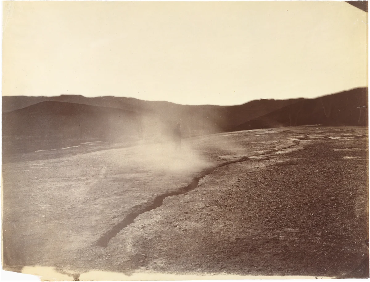 Fissure Vent at Steamboat Springs, Nevada by Timothy O'Sullivan, photograph, 1867