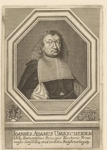 Portret van Johann Adam Umbscheiden by Matthias van Sommer, print, 1667