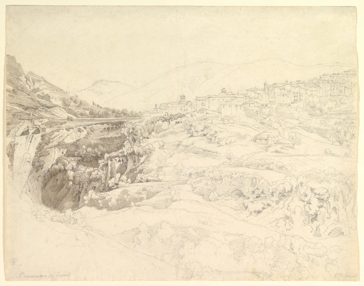 Landscape Near Tivoli by Carl Ludwig Frommel, drawing, 1800-1863