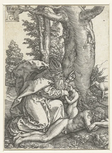 Schepping van Eva by Unknown, print, 1540