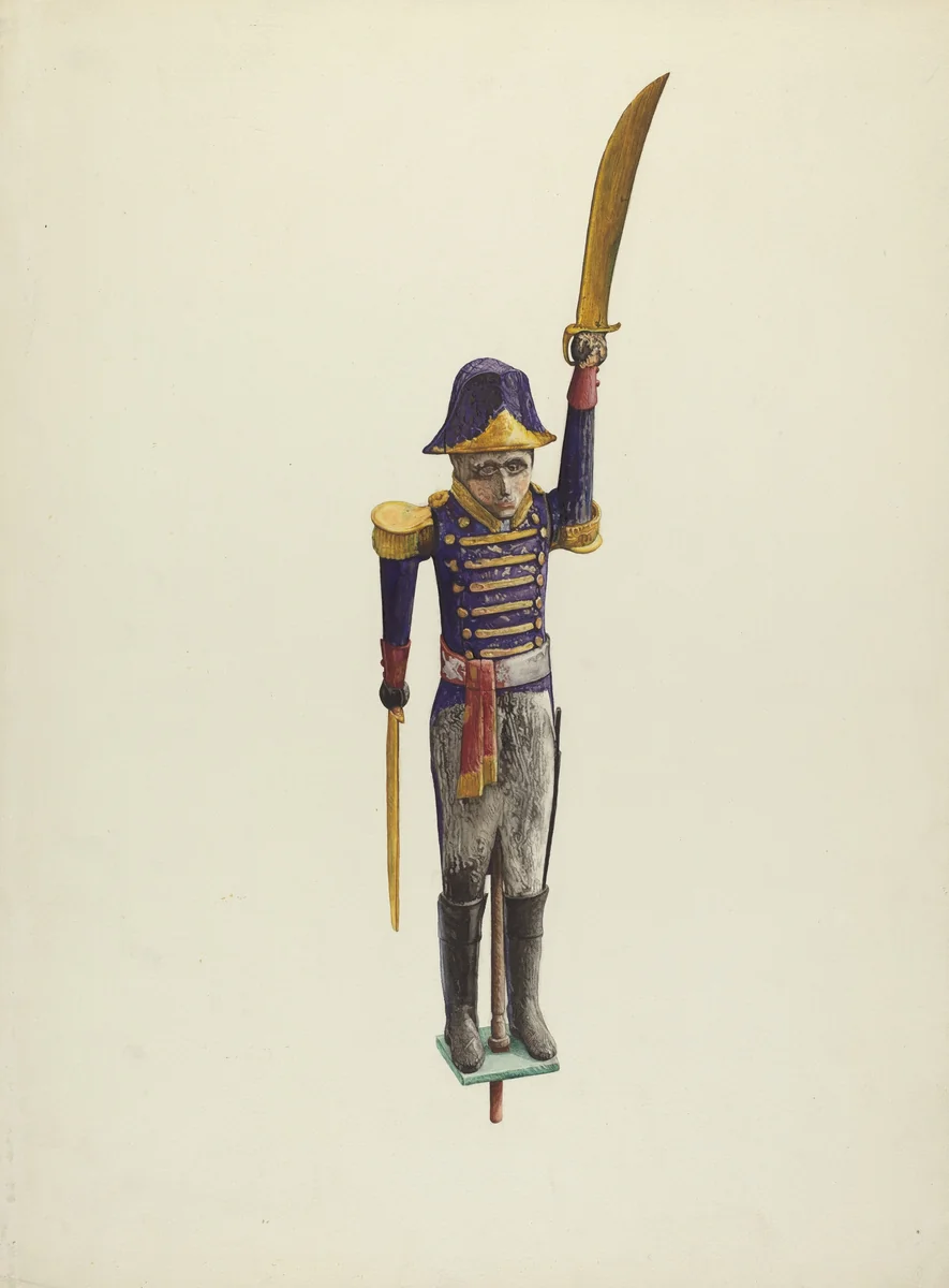 Wooden Whirligig by Laura Bilodeau, index of american design, 1942