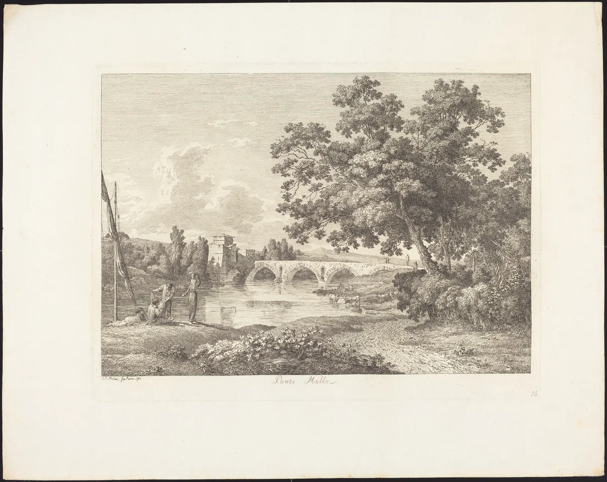 Ponte Molle by Jacob Wilhelm Mechau, portfolio, 1745-1808