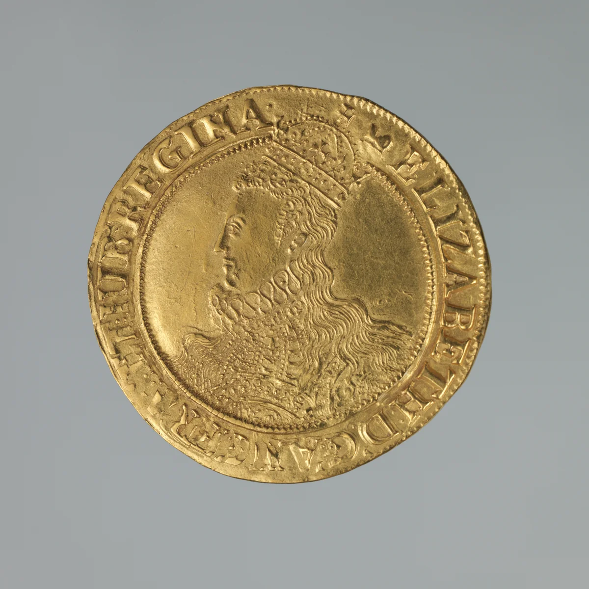 Crown gold sovereign of Elizabeth I by The Royal Mint, metalwork, 1588-1601