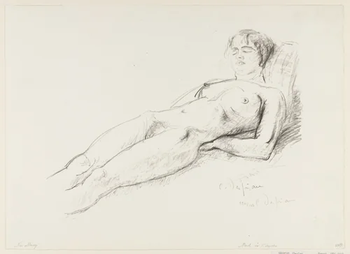 Reclining Nude by Charles Despiau, print, 1889