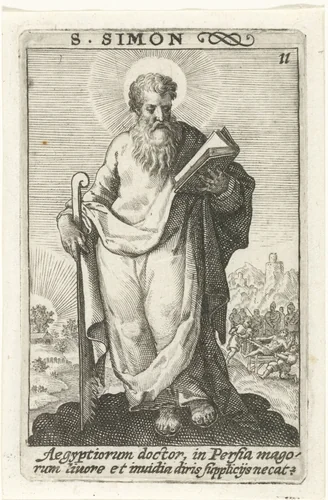 Apostel Simon by Crispijn van de Passe, print, 1574-1637