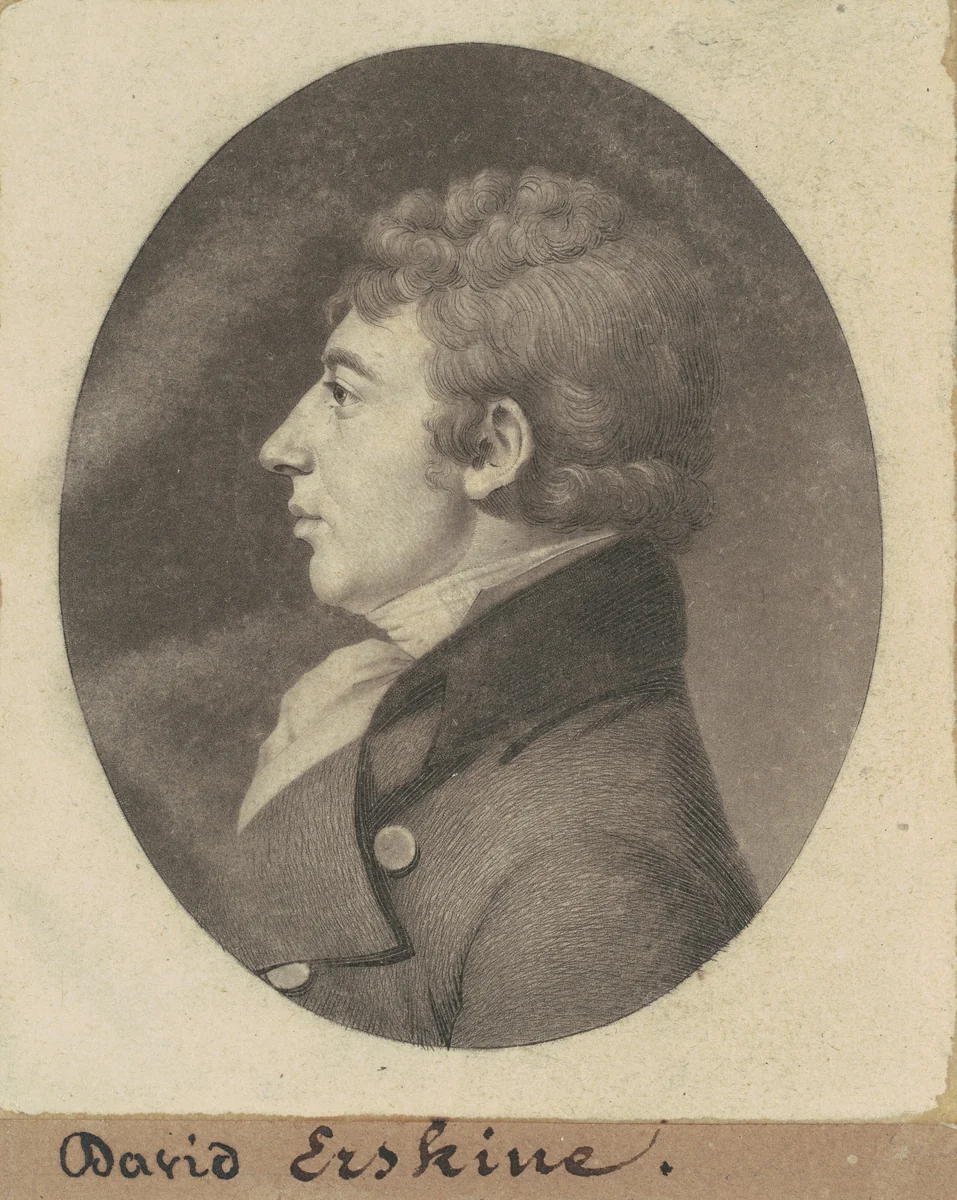 David Montagu Erskine by Charles B. J. Févret de Saint-Mémin, print, 1799